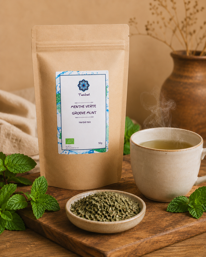 Organic cut green mint