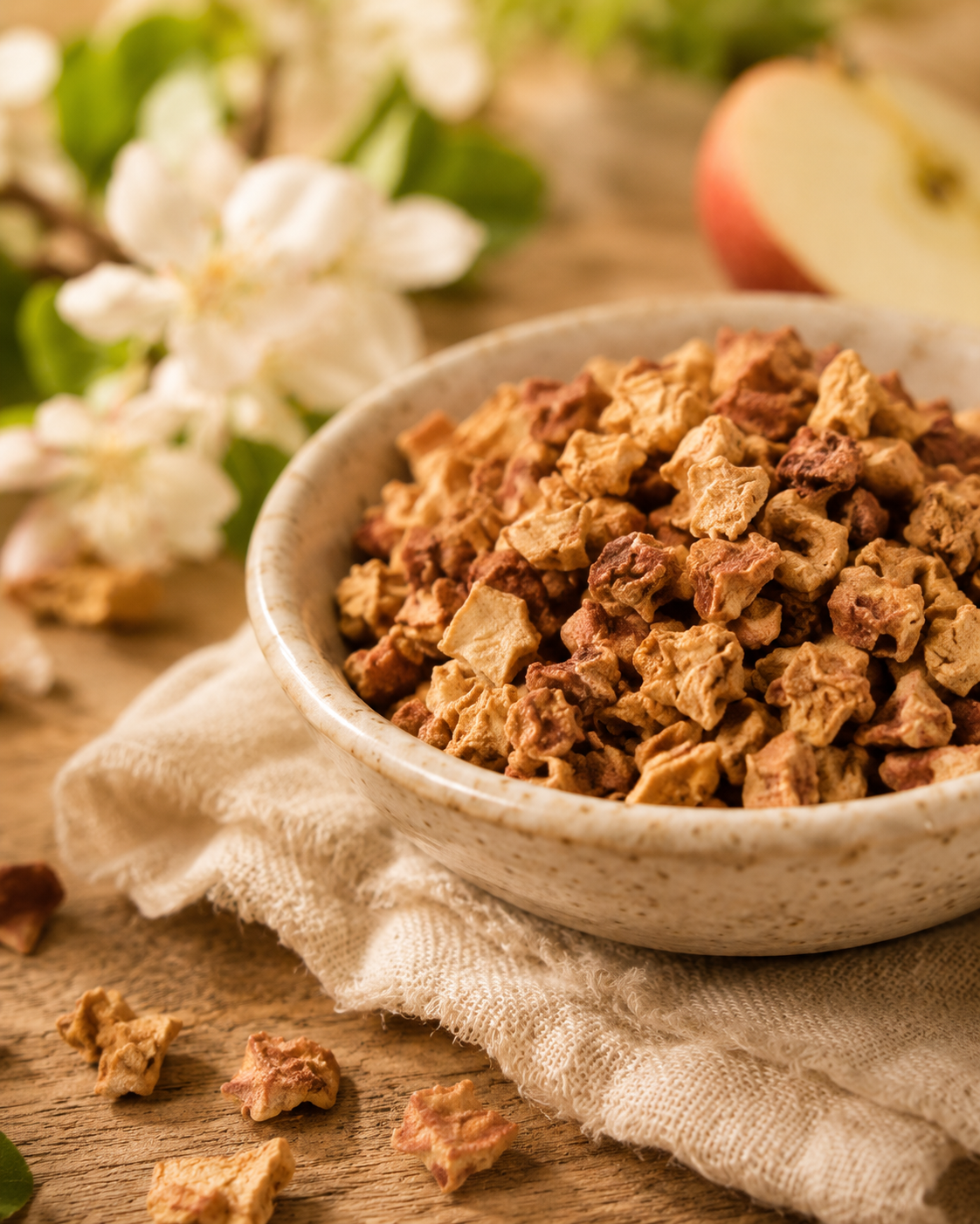 Morceaux de pomme coupés